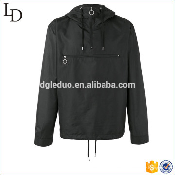 Sudadera con capucha de poliéster sport black hoodies half zip up para hombre